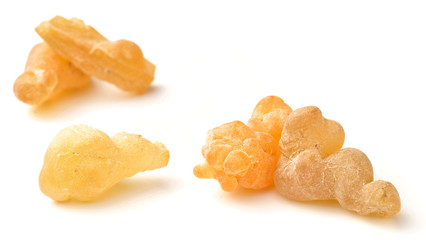 Pure Organic Frankincense Resin isolated on white