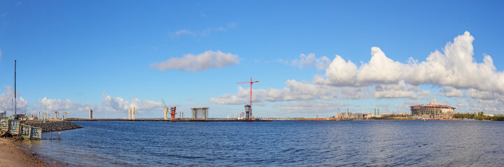 Fototapeta na wymiar construction site in Sankt-Peterburg