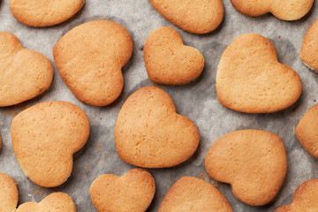 Fototapeta na wymiar Heart shaped gingerbread cookies