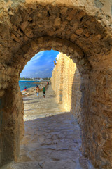 Fototapeta premium The Alley Tunnel from Medina to Sea Front