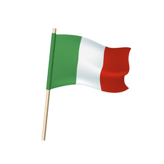 Italy flag on white background.