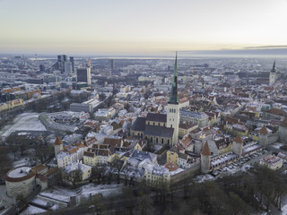 Fototapeta premium Aerial view of city Tallinn Estonia