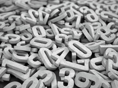 Numbers concept. 3d illustration