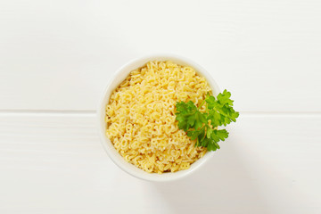 uncooked alphabet pasta