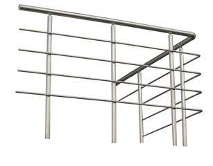 Chromium metal fence with handrail