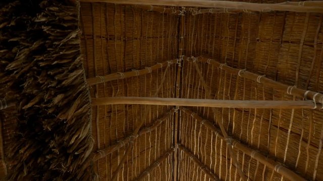 Ceiling detail of a tropical thatched hut