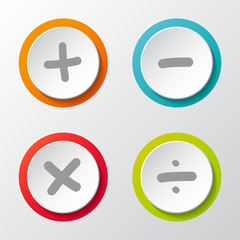 Mathematics symbols - icons. Vector.