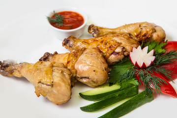 chicken legs on the grill