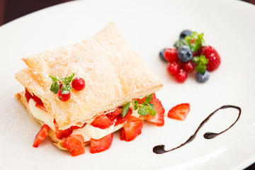 Sweet strudel with peach