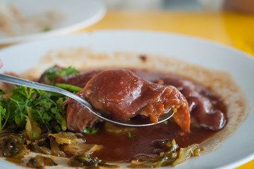 Stewed pork leg