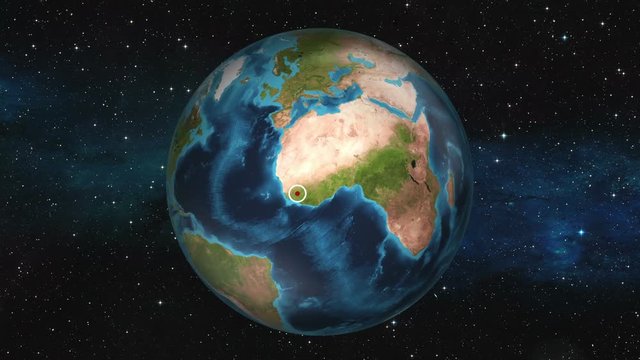 Earth Zoom In - Bissau Guinea Bissau