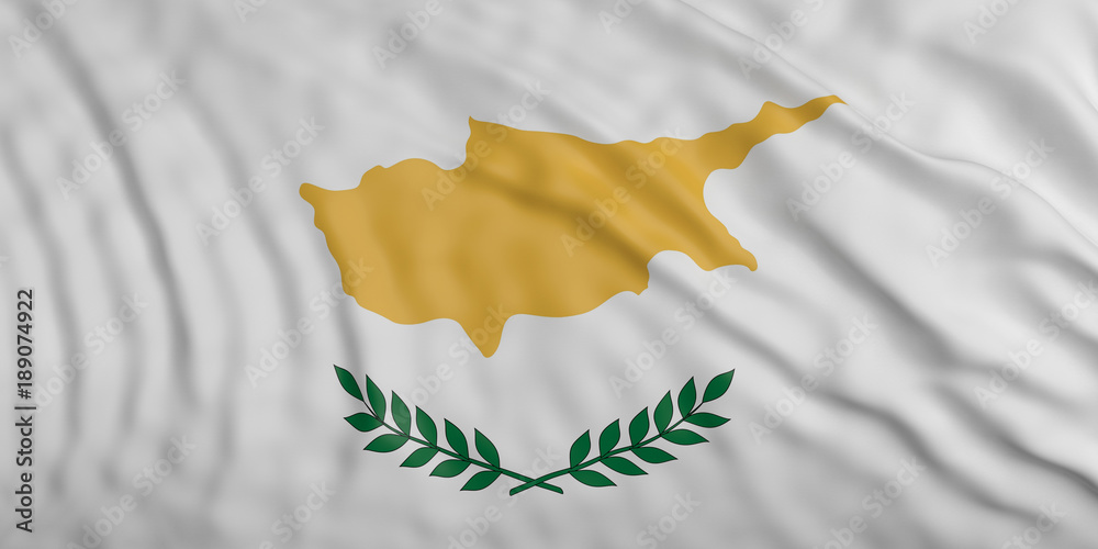 Poster Cyprus waving flag background. 3d illustration