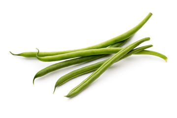 Fototapeta premium Green beans isolated on a white background.