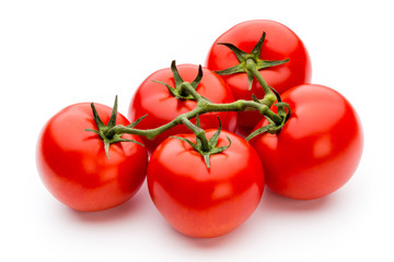 Tomato isolated on white background.