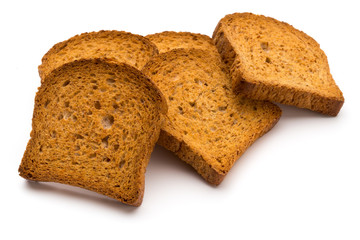 Sliced Toast Bread isolated on white background, top view.
