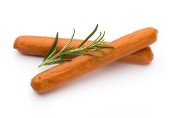 Fresh sausage isolated over white background.
