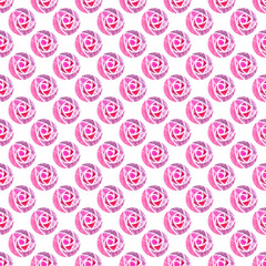 Illustrated seamless background with roses mackintosh on white