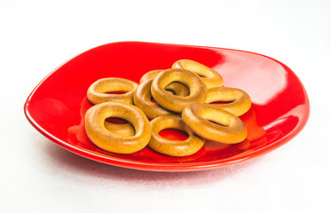 small bagels on a white background