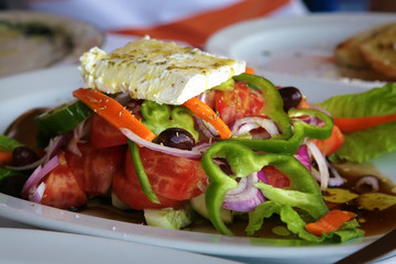 Greek salad on a plate