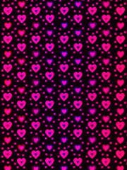 A hologram paper made of hearts and love in ultraviolet and pink colors for wallpaper or backgrounds