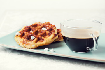 Homemade Belgian Liege or sugar waffles