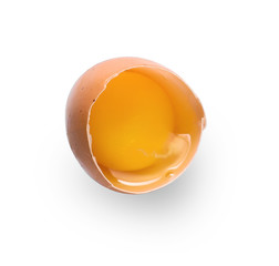 Broken chicken egg  isolated. Chicken egg with clipping path.