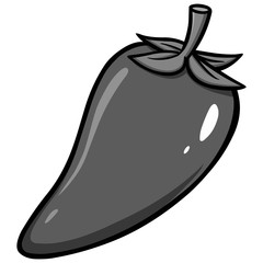Chili Pepper Illustration - A vector cartoon illustration of a garden Chili Pepper.