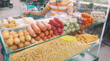 Meat processing in food industry.