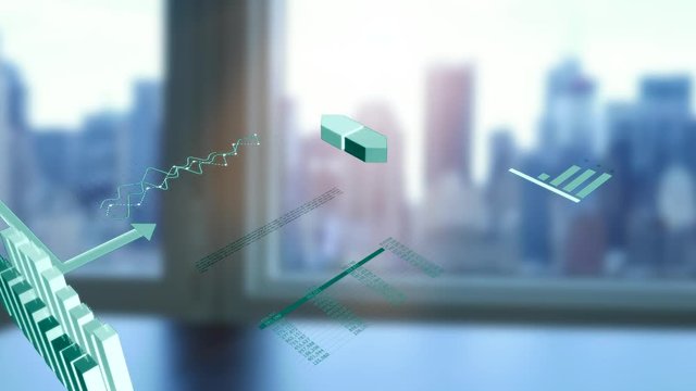 Digital Animation Profits Data Charts Infographic Statistic Background