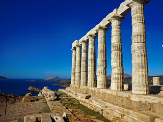 Ancient Temple of Poseidon  in Capo Sunio in Attica Greece