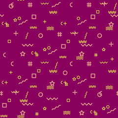 Abstract seamless vector pattern for girls, boys, clothes. Creative background with dots, geometric figures Funny wallpaper for textile and fabric. Fashion style. Colorful bright
