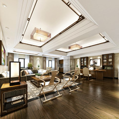 3d render of working office