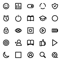 Simple web or mobile interface vector icons set. Isolated on white background