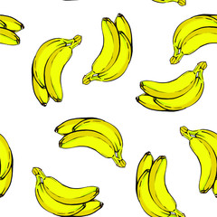 Banana brunch vector seamless pattern 