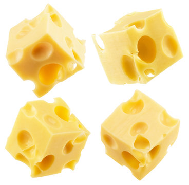 cheese cube isolated on a white background