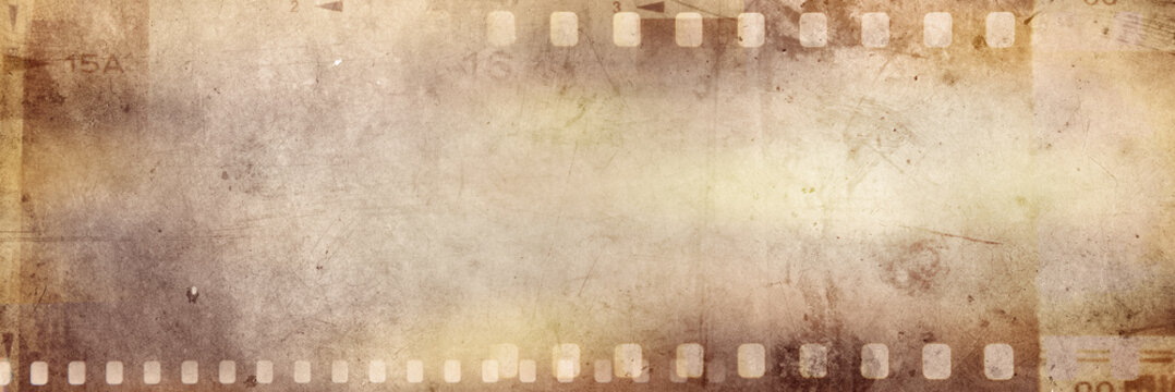 Film filmstrips grungy wide banner background