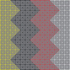 Collection of squares isolated on a transparent background.