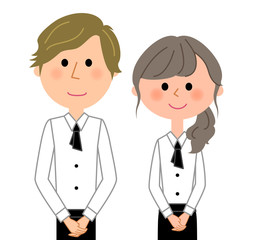 カフェ　スタッフ　店員　仲間