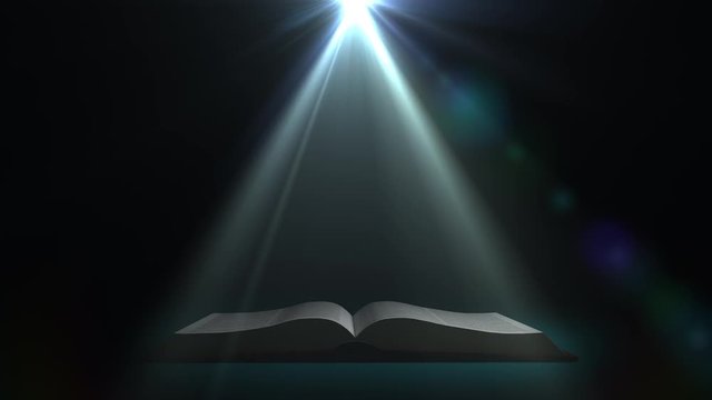 A mysterious book. The book in a mysterious light