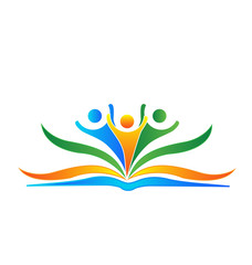 Reading a book, successful people, vector