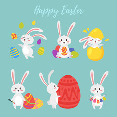 set of Easter bunny