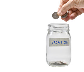 Image on concept of saving money for vacation