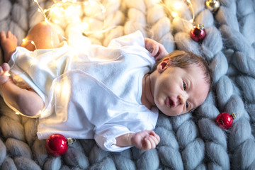 little new born child lying down