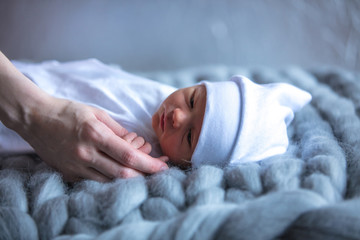 little new born child lying down