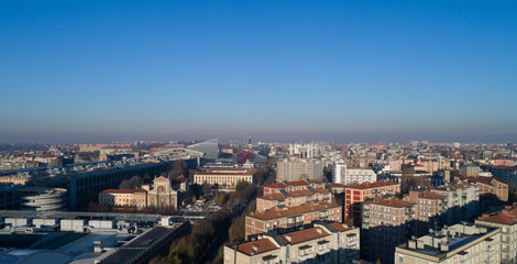 Fototapeta na wymiar Aerial drone photo of Milan, Italy