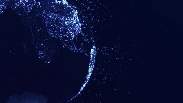 crypto currency mining blockchain or block chain technology. of bitcoins hovers in the digital space. Background showing a huge digital wealth. The concept of digital power and lockchain or block