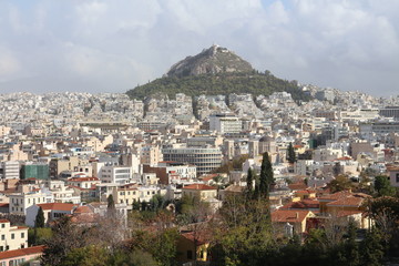Obraz premium View to Athens metropola, in backround Lycabettus hill Athens, Greece