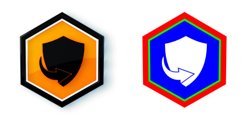 Ikona sześciobok 3D sześciokąt