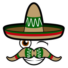 Happy expression with traditional hat