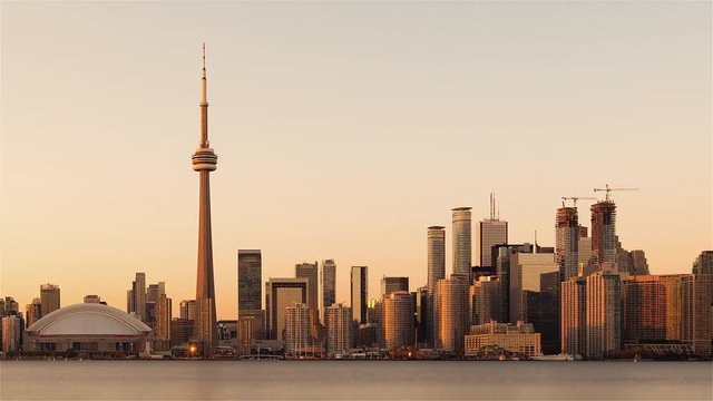 4K Timelapse Sequence of Toronto, Ontario, Canada - The Skyline from day to Night